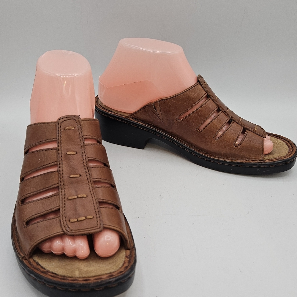 Dr Scholls Michelle 1.75" heel slipon open toe sandals size 7
